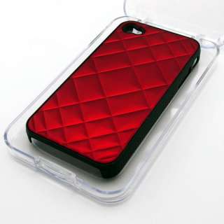 Luxury Touchable Grid Skin Slim Hard Back Case Cover Skin For iPhone 4 