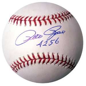  Signed Pete Rose Baseball   4,256 Hits