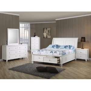  400239TSET4 Selena 4 Pc Twin Bedroom Set in White