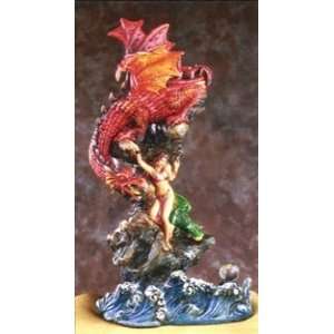  Lady Trapped by Red Dragons Dragon Statue