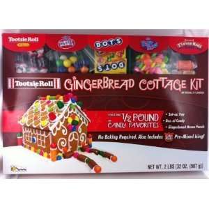 Tootsie Roll Gingerbread Cottage Kit, Contains 1/2 Pound of Candy