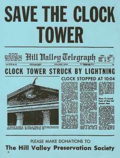 Back To The Future Save The Clock Tower Flyer Prop 1985  