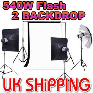 540w studio flash light backdrop background stand kit  