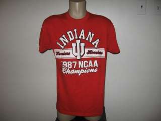 vintage 1987 INDIANA UNIVERSITY HOOSIERS NCAA LOGO 7 T Shirt MEDIUM 