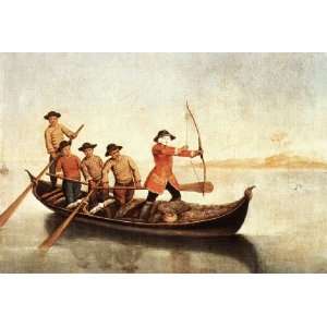   name Duck Hunters on the Lagoon, By Longhi Pietro