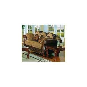   Livorno Tan Brown Finish Sofa by Homey Design   69 S