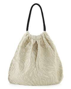 Badgley Mischka Woven Leather Ring Strap Hobo, Natural  