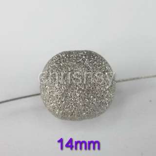 30pcs Beadings Spacer Beads Stardust Rhodium 14mm c0692  