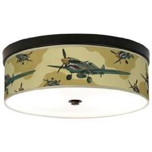 Flying Tigers Giclee Bronze CFL Ceiling Light