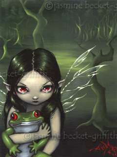 To Love a Frog big eye fairy art gothic swamp Jasmine Becket Griffith 
