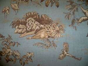 Scalamandre African Toile Linen Fabric 10 Yards Blue  