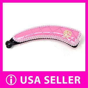 Gold Rose Lace Banana Clamp Claw Clip Comb Hair PINK  