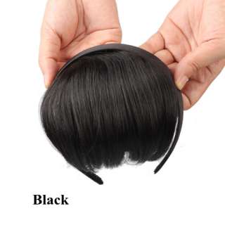 Black Hair Band Bang Fringe Hair Extensions Headband  
