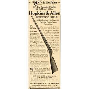  1908 Ad 22 Calibre Repeating Rifle Hopkins Allen Guns 