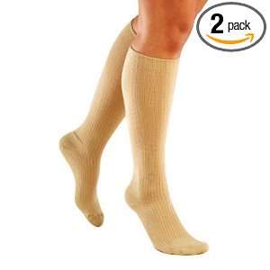 Truform Ladies, 10 20 mmHg of Compression, Casual Sock, Tan, XL (Pack 