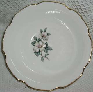 China Made in USA White Magnolia Flower Serving Bowl  