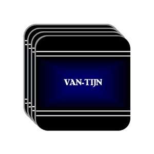 Personal Name Gift   VAN TIJN Set of 4 Mini Mousepad Coasters (black 