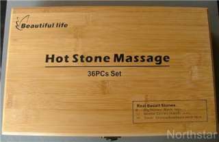Hot Stone Massage Real Basalt Stones (36 PCs Box Set)  