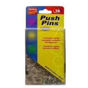  50 Piece Clear Push Pins Case Pack 48 