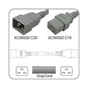 PowerFig PFC2012E24A AC Power Cord IEC 60320 C20 Plug to C19 Connector 