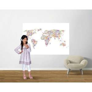  Peace & Love World Map Bright Easy Up Mural