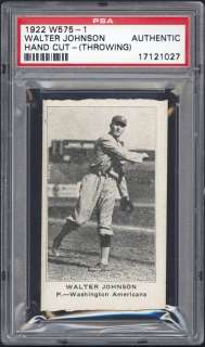 1921 22 W575 1 Walter Johnson Throwing PSA Authentic  
