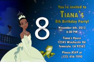 Princess and the Frog Tiana Party Invitations Printable Custom Made 