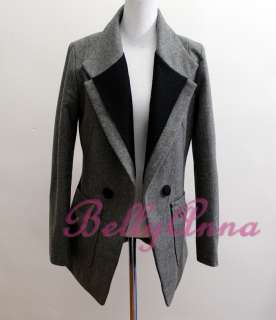 Elegant OL Ladies High Quality Wool Blazer Jacket Suit Coat Outwear 