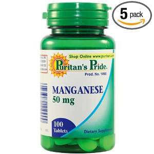 Manganese 50mg, 100 Tablets  Grocery & Gourmet Food