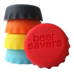 Beer Saver Reusable Silicone Bottle Caps   Set of 6  