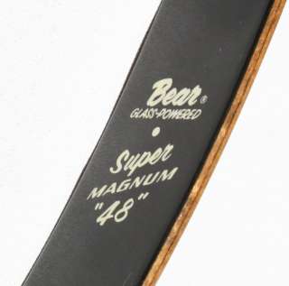 RH Vintage 1969 Bear 48 Super Magnum Recurve Hunting Bow Black Beauty 