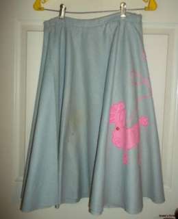 FIFTIES GREY POODLE SKIRT WITH PINK POODLE  