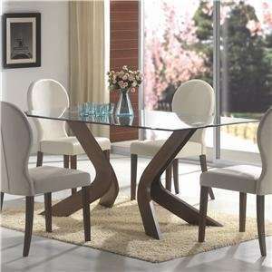 SAN VICENTE GLASS TOP DINING TABLE SET 5 PIECE MODERN
