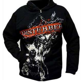  Disturbed zip hoodie featuring Disturbeds infamous mascot The 