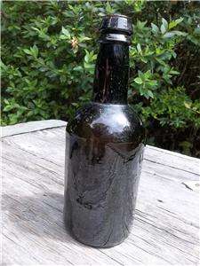 Antique Civil War Era Relics Black Glass Beer Bottle  