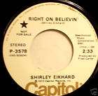 SHIRLEY EIKHARD Right On Believin Capitol PROMO 45
