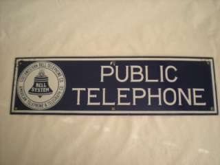   SOUTHWESTERN BELL TELEPHONE CO. Porcelain Public Telephone Sign  