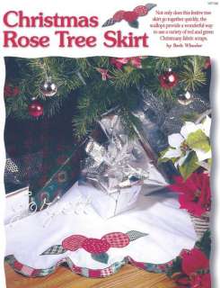 Christmas Rose Tree Skirt & Stocking quilt sewing patterns & templates 