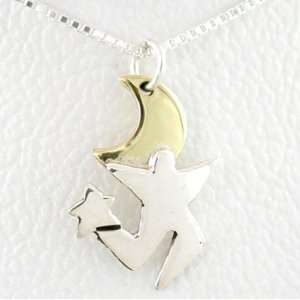   Dancer Pendant in Sterling Silver and Brass on 16 Box Chain, #8763