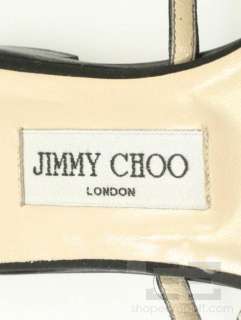 Jimmy Choo Black Satin Crystal Embellished Flat Slide Sandals Size 38 