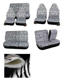 Zebra Velour Seat Covers With Split rear bench covers  
