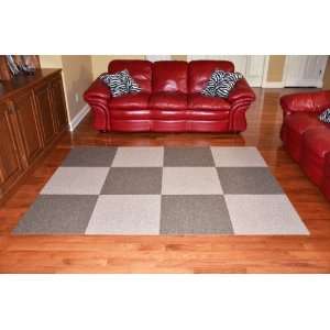  6 x 8 Rug in a Box   Beige/Brown Checkerboard 