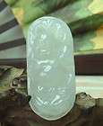 100% Natural Icy White A Jade Jadeite Guanyin God Pendant Necklace 