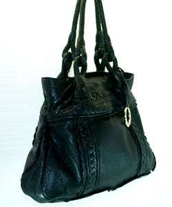 Elliott Lucca Medium Black Leather Shoulder Bag  