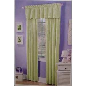 Set of 2 Betsy Curtain Panels Lime Green Gingham   84 L by The Kids 