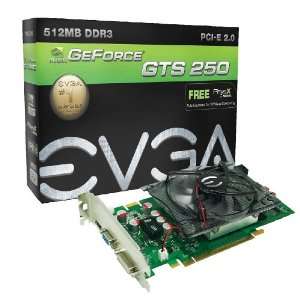 EVGA nVidia GeForce GTS 250 512 MB DDR3 VGA/DVI/HDMI PCI Express Video 