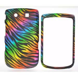 Black Rainbow Color Zebra Rubber Texture Blackberry 9800 Torch Snap on 