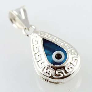 925 Silver Teardrop Evil Eye Charm Pendant  