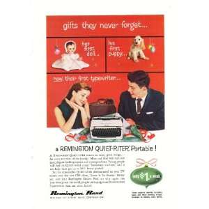  1957 Ad Remington Her First Typewriter Secretary Original 