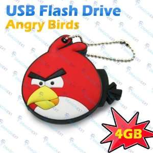  4GB USB Red Angry Birds Flash Drive Keychains Electronics
